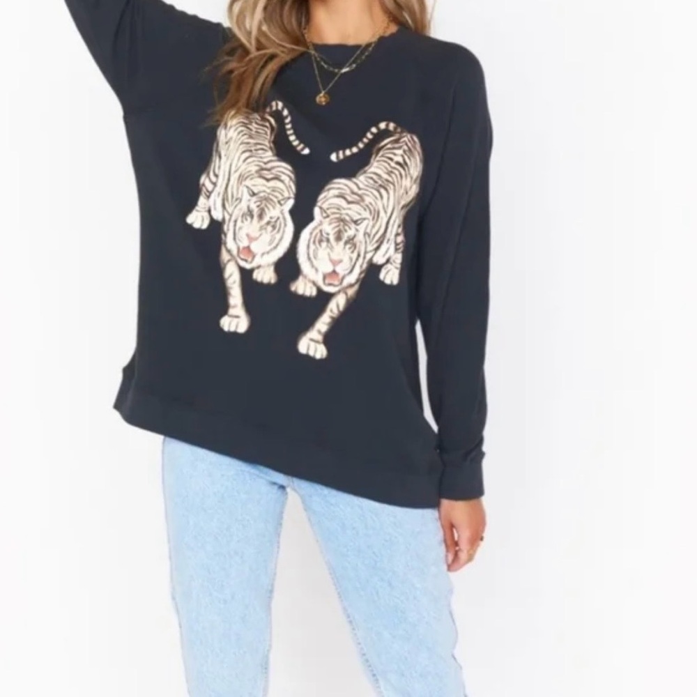 Show Me Your MuMu Black Sweatshirt with Tiger Print